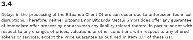bitpanda.com brak gwarancji