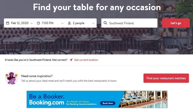 booking.com rezerwacja stolików
