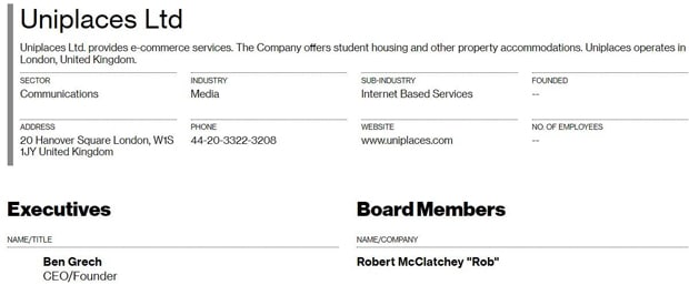 Dane rejestracyjne firmy Uniplaces Szczegóły rejestracji uniplaces.com