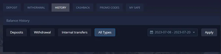 pocketoption.com historia wpłat i wypłat Wpłata i wypłata środków z Pocket Option