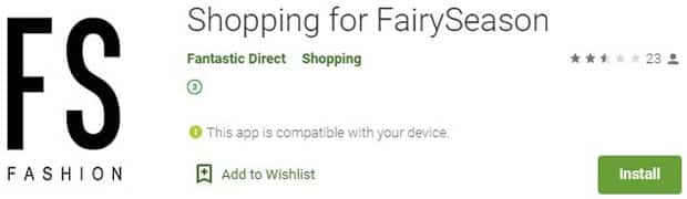 Aplikacja sklepu Fairy Season