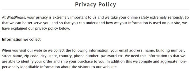 Polityka prywatności firmy Whatwears