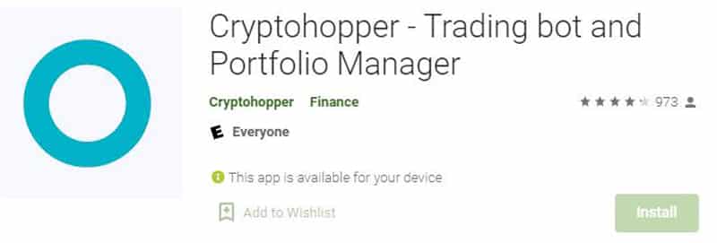 Aplikacja mobilna Cryptohopper