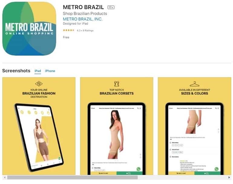 Aplikacja mobilna Metro Brazil