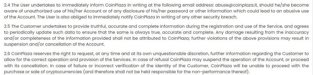 Powiadomienie CoinPlaza o nieuprawnionym użyciu konta