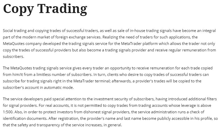 ForexChief kopiowanie transakcji traderów